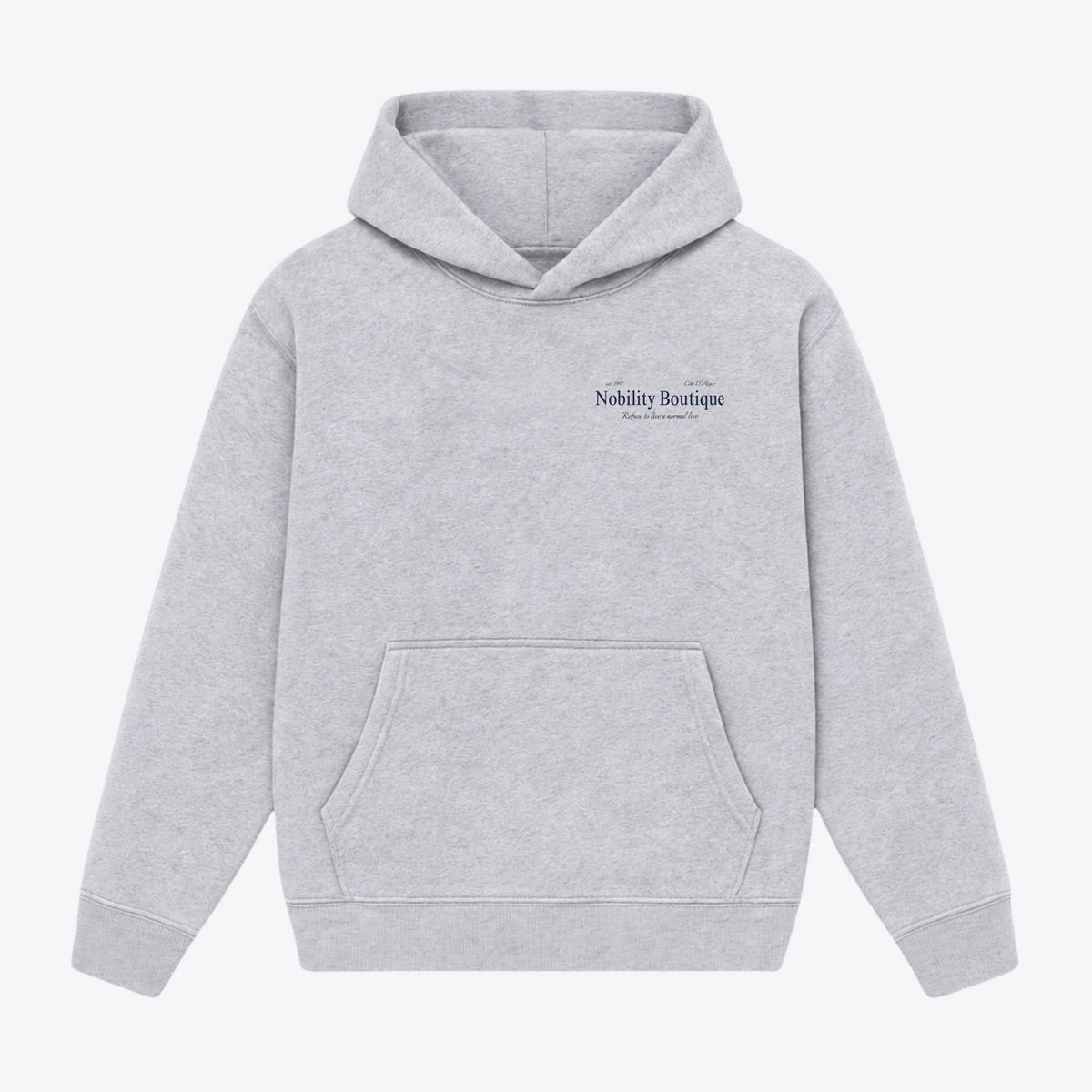 Nobility Boutique hoodie – Grey, front view